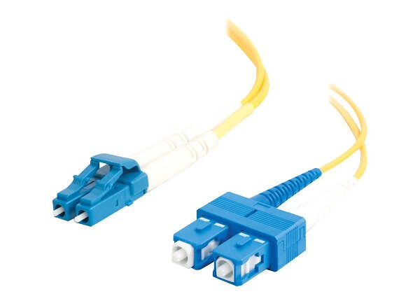 C2G 20m LC-SC 9/125 Duplex Single Mode OS2 Fiber Cable - Yellow - 66ft - patch cable - 20 m - yellow