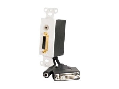 C2G DVI and 3.5mm Audio Pass Through Decorative Style Wall Plate - White -