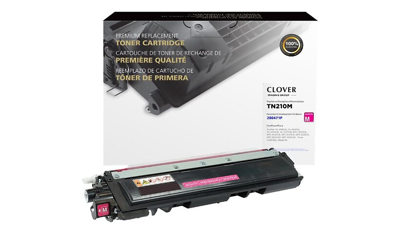 Clover Remanufactured Toner for Brother TN210M, Magenta, 1,400 page yield