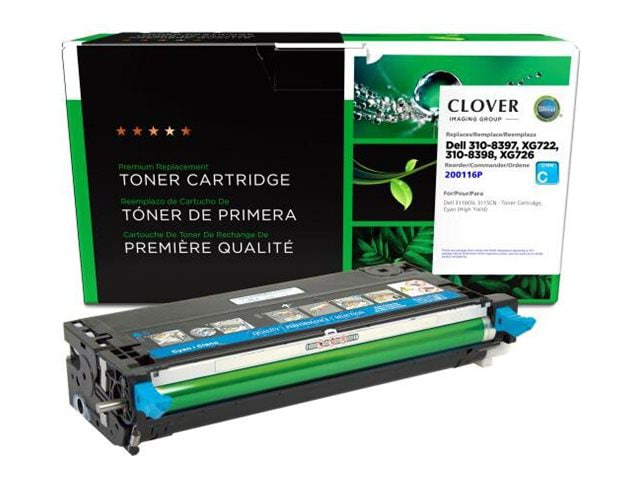 Clover Remanufactured Toner for Dell 3110CN/3115CN, Cyan, 8,000 page yield