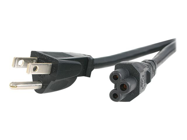 StarTech.com 10ft (3m) Laptop Power Cord, NEMA 5-15P to C5 (Clover Leaf), 10A 125V, 18AWG, Laptop Replacement Cord,