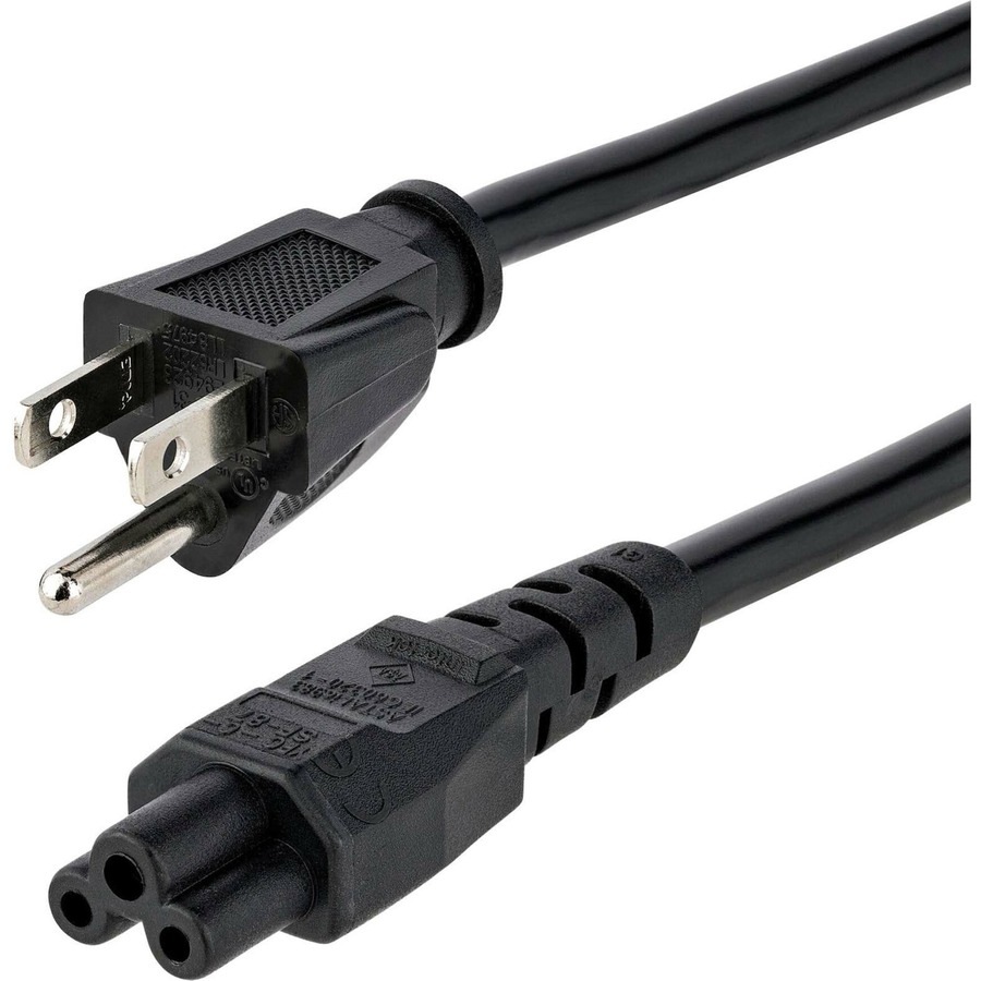 StarTech.com 3ft (1m) Laptop Power Cord, NEMA 5-15P to C5 (Clover Leaf), 10