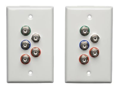 Tripp Lite Cat5/Cat6 Video Extender Wallplate Kit Component Video Stereo Audio - video/audio extender - TAA Compliant