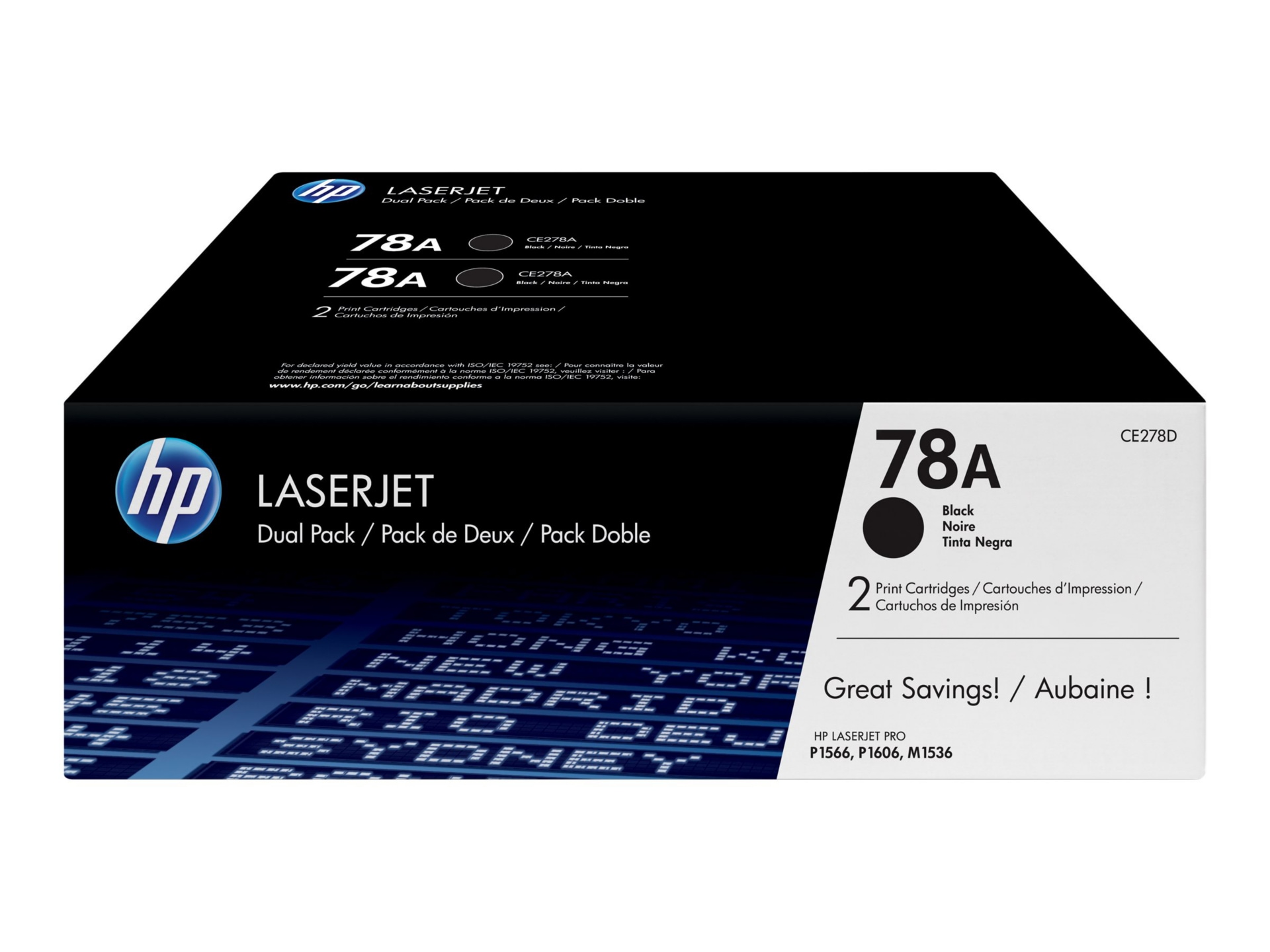 HP 78A (CE278D) Original Laser Toner Cartridge - Dual Pack - Black - 2 / Carton