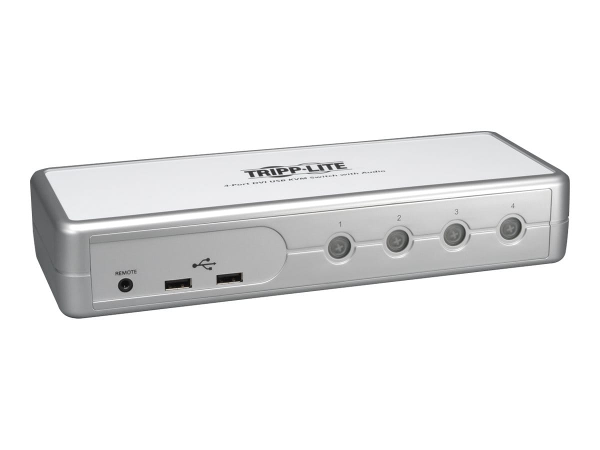 Tripp Lite 4-Port Desktop Compact DVI/USB KVM Switch w/ Audio & Cables - KVM / audio switch - 4 ports