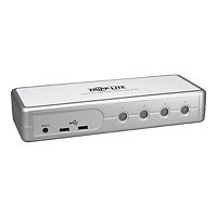 Tripp Lite 4-Port Desktop Compact DVI/USB KVM Switch w/ Audio & Cables - KV