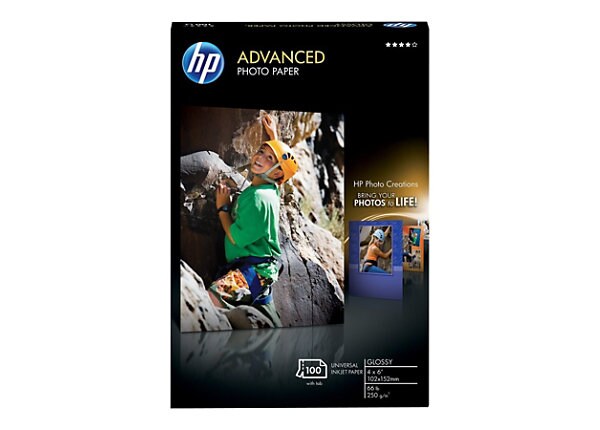 HP Advanced - photo paper - 100 sheet(s) - 102 x 152 mm - 250 g/m²