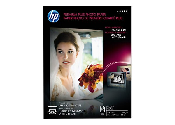 HP Premium Plus - photo paper - 50 sheet(s) - Letter - 300 g/m²