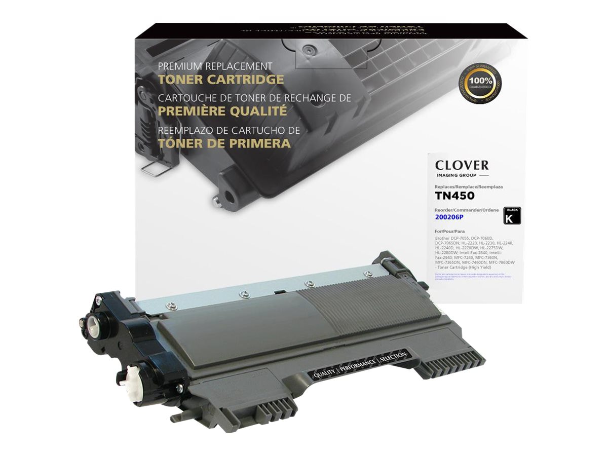 Clover Remanufactured Toner for Brother TN450, Black, 2,600 page yield
