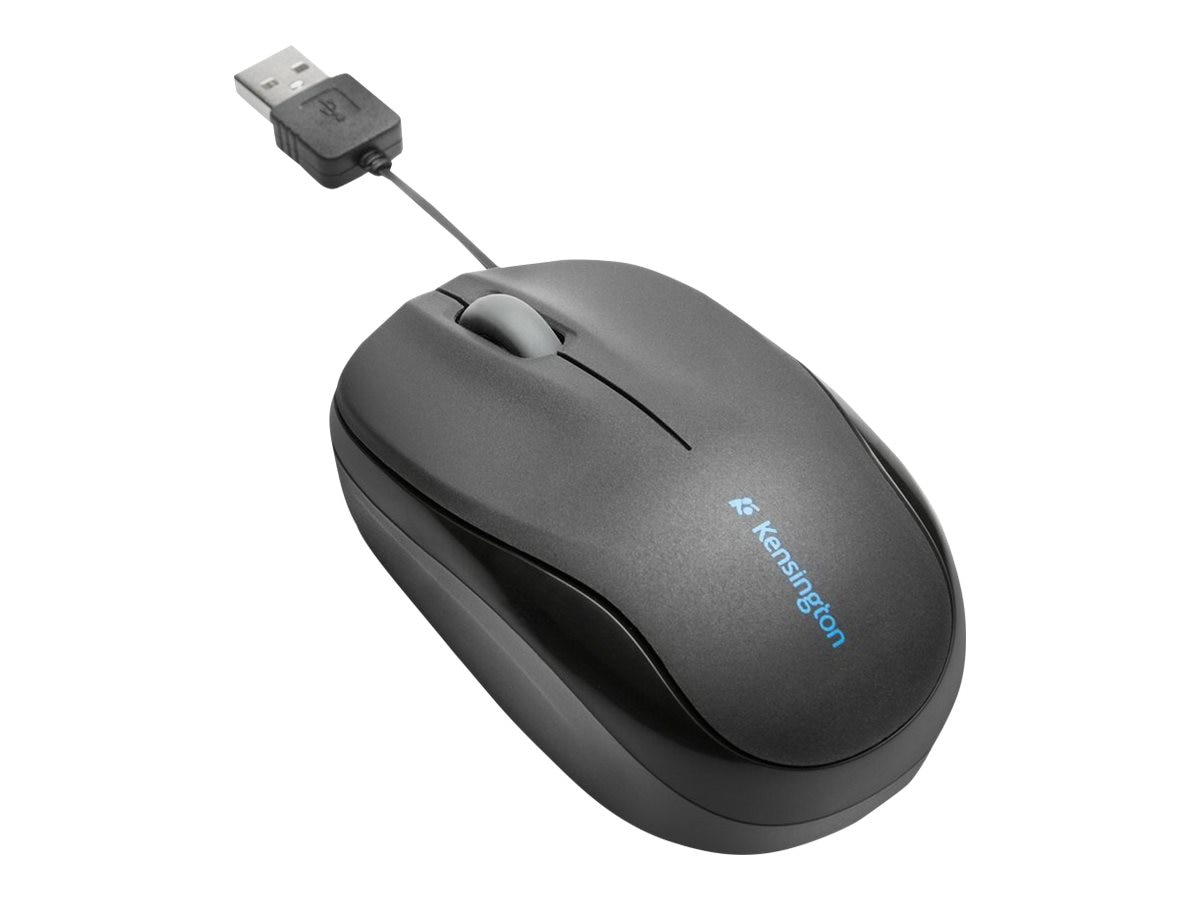 Kensington Pro Fit Retractable Mobile - mouse - USB - black