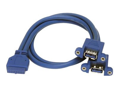 StarTech.com 2 Port Panel Mount USB 3.0 (5Gbps) Cable - USB A to Motherboar