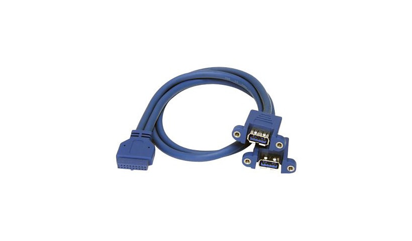 StarTech.com 2 Port Panel Mount USB 3.0 USB A to Motherboard Header Cable