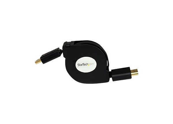 StarTech.com 4 ft Retractable High Speed HDMI to HDMI Cable w/ Ethernet - HDMI with Ethernet cable - 4 ft