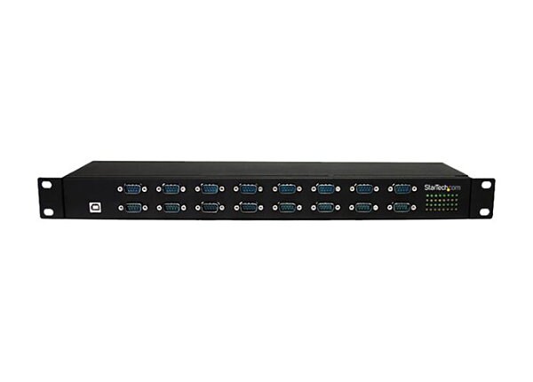 StarTech.com 16 Port Rackmount FTDI USB to Serial Adapter - Multiplexer