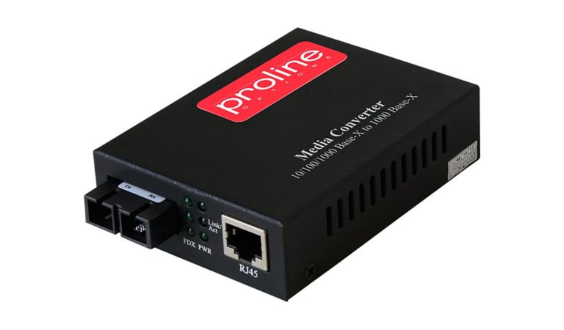 Proline Media Converter 1000Base-TX(RJ45)-1000Base-LX(SC) POE SMF 20km