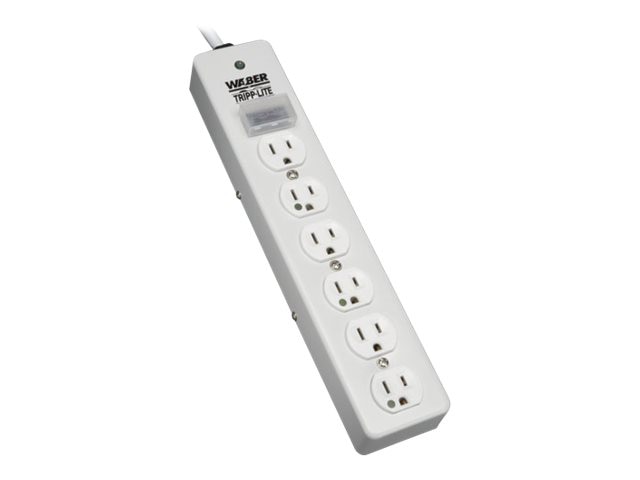 Tripp Lite Surge Protector Strip Medical RT Angle Plug 6 Outlet 6ft Cord