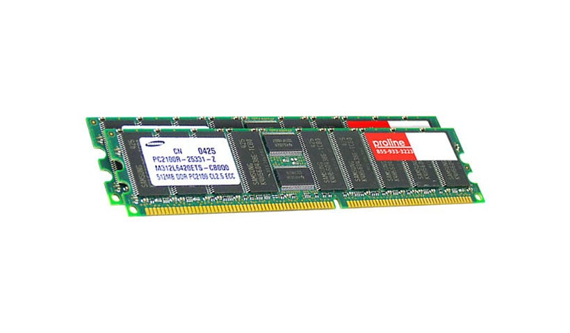 Proline - DDR - kit - 2 GB: 2 x 1 GB - DIMM 184-pin - 400 MHz / PC3200 - unbuffered