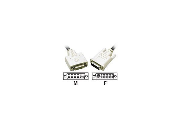 C2G 3m DVI-I M/F Dual Link Digital/Analog Video Extension Cable (9.8ft) - DVI extension cable - 3 m
