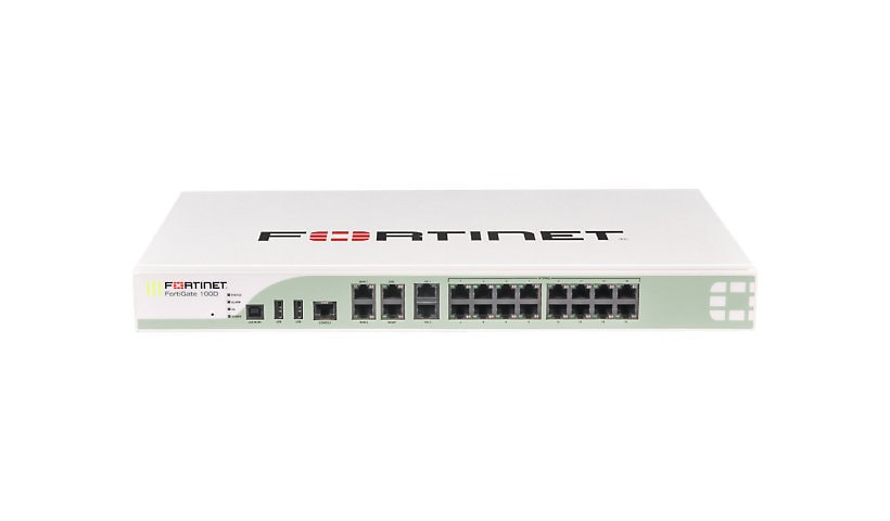 Fortinet FortiGate 100D - security appliance - with 1 year FortiCare 24X7 C