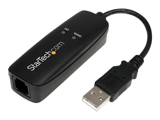 StarTech.com External V.92 56K USB Fax Modem – USB Dial up Data Modem
