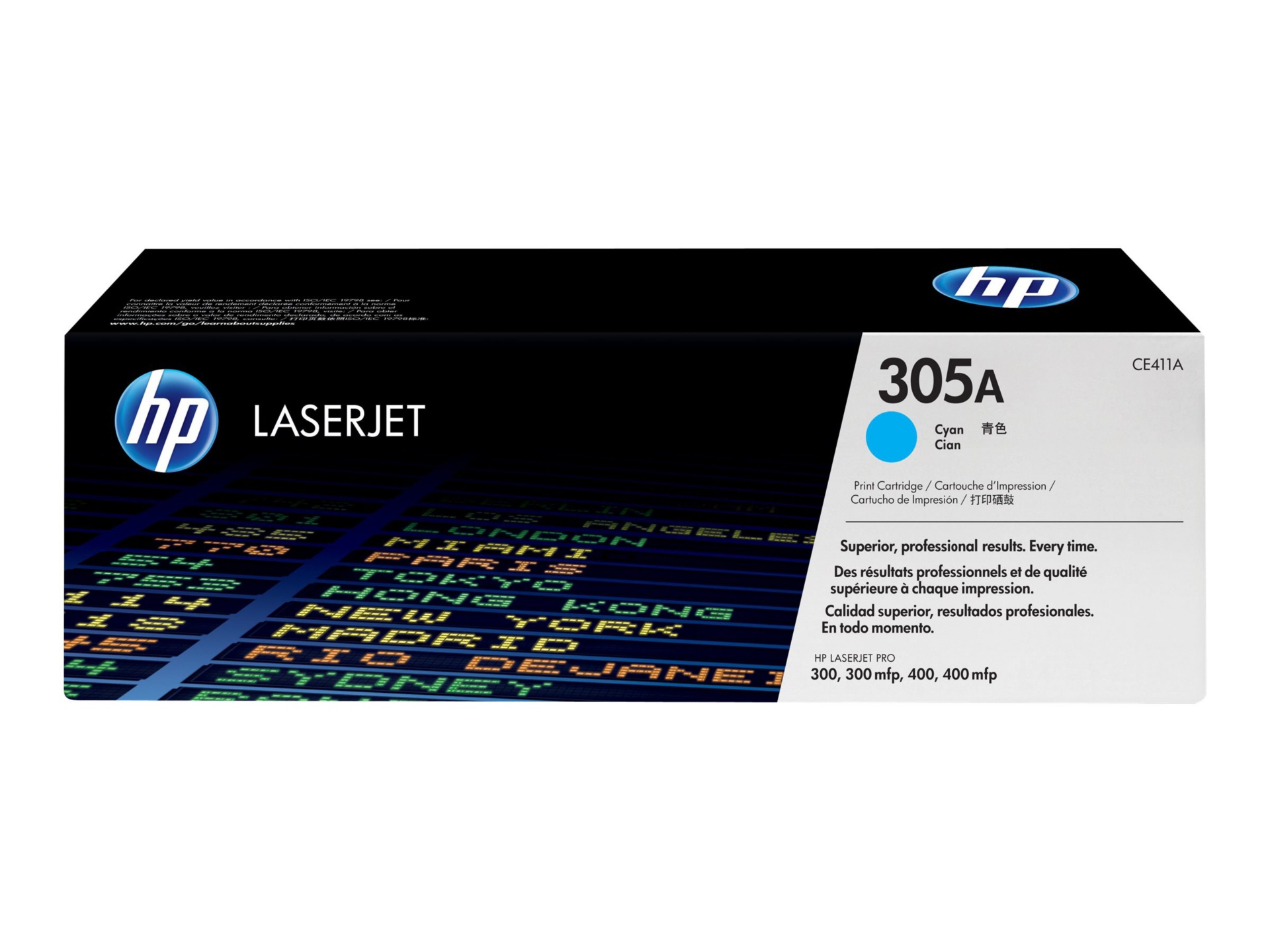 HP 305A (CE411A) Original Standard Yield Laser Toner Cartridge - Single Pack - Cyan - 1 Each