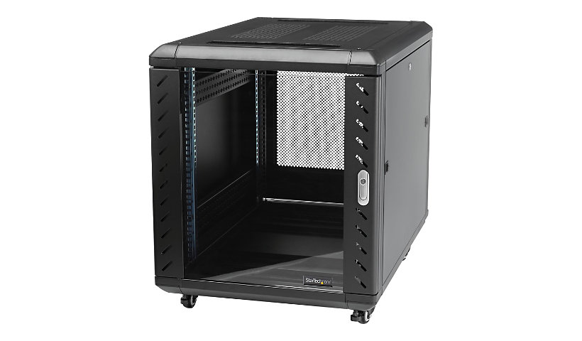 StarTech.com 4-Post 12U Server Rack Cabinet, 19" Data Rack Cabinet for Computer / IT Equipment, Home Network Rack, Half