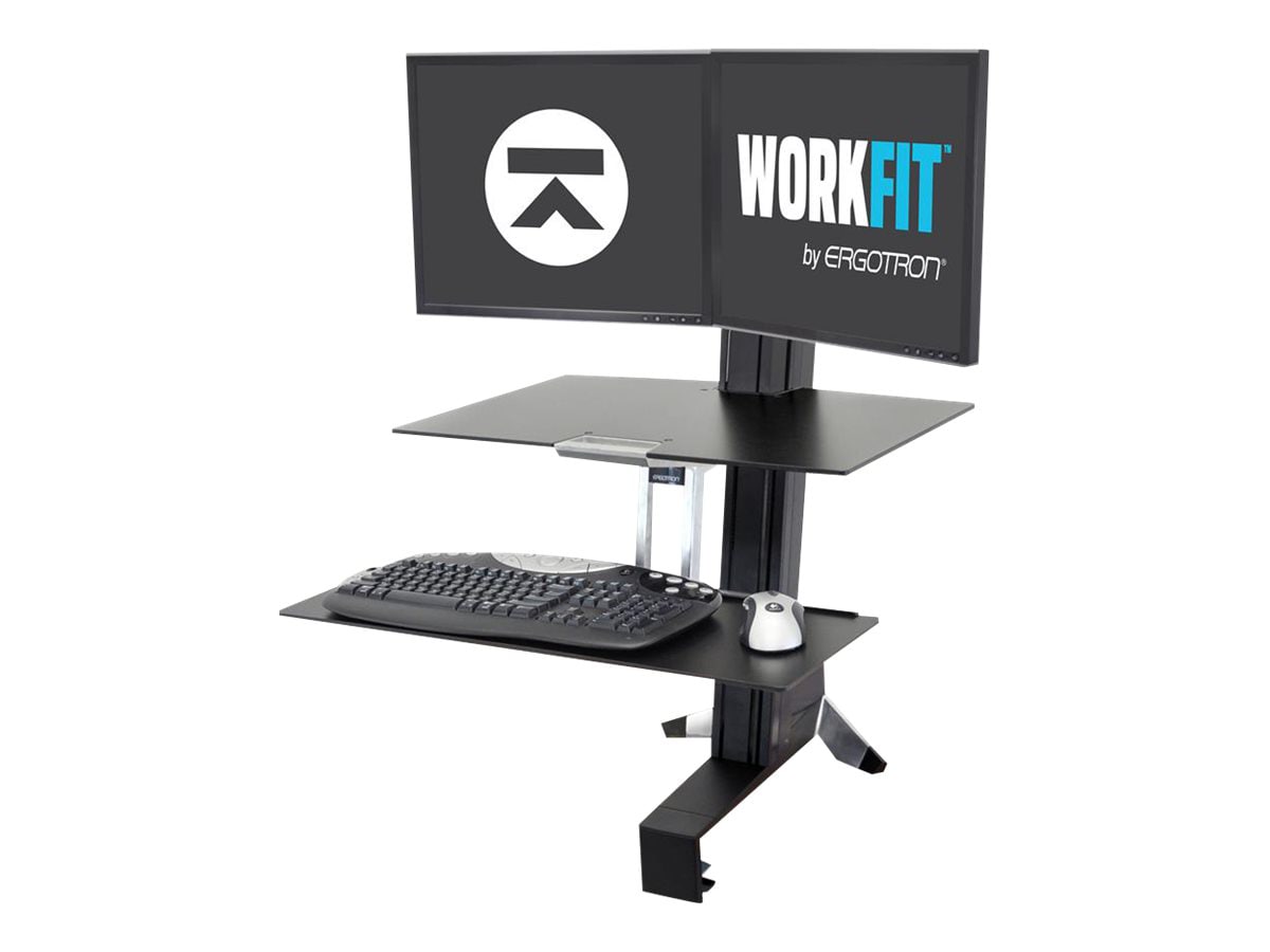 Ergotron WorkFit-S Dual Monitor Sit Stand Workstation with Worksurface