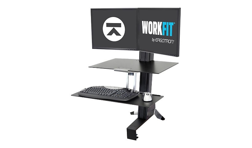 Ergotron WorkFit-S Dual Workstation - standing desk converter - rectangular - black