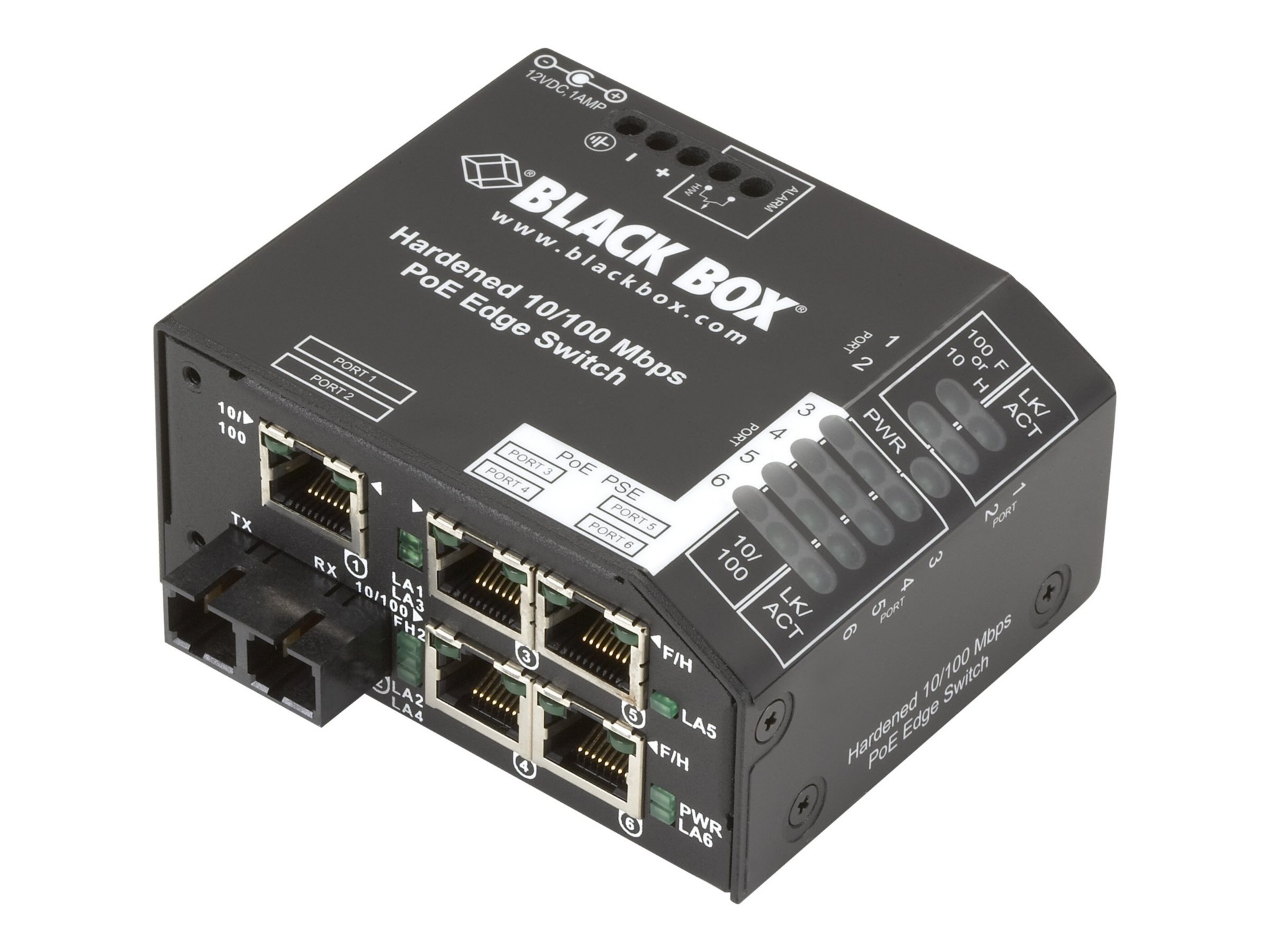 Black Box Hardened PoE PSE Switch - switch - 6 ports - TAA Compliant