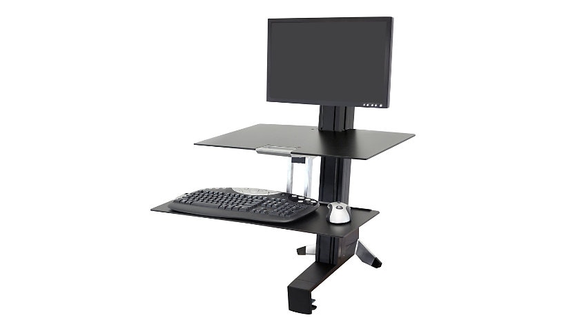 Ergotron WorkFit-S Single LD - standing desk converter - rectangular - black