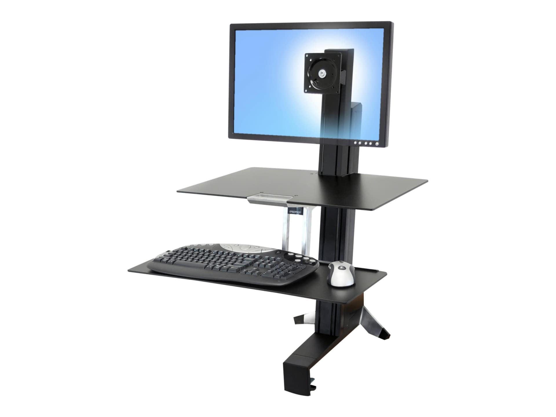 Ergotron WorkFit-S Single HD Workstation - standing desk converter - rectangular - black