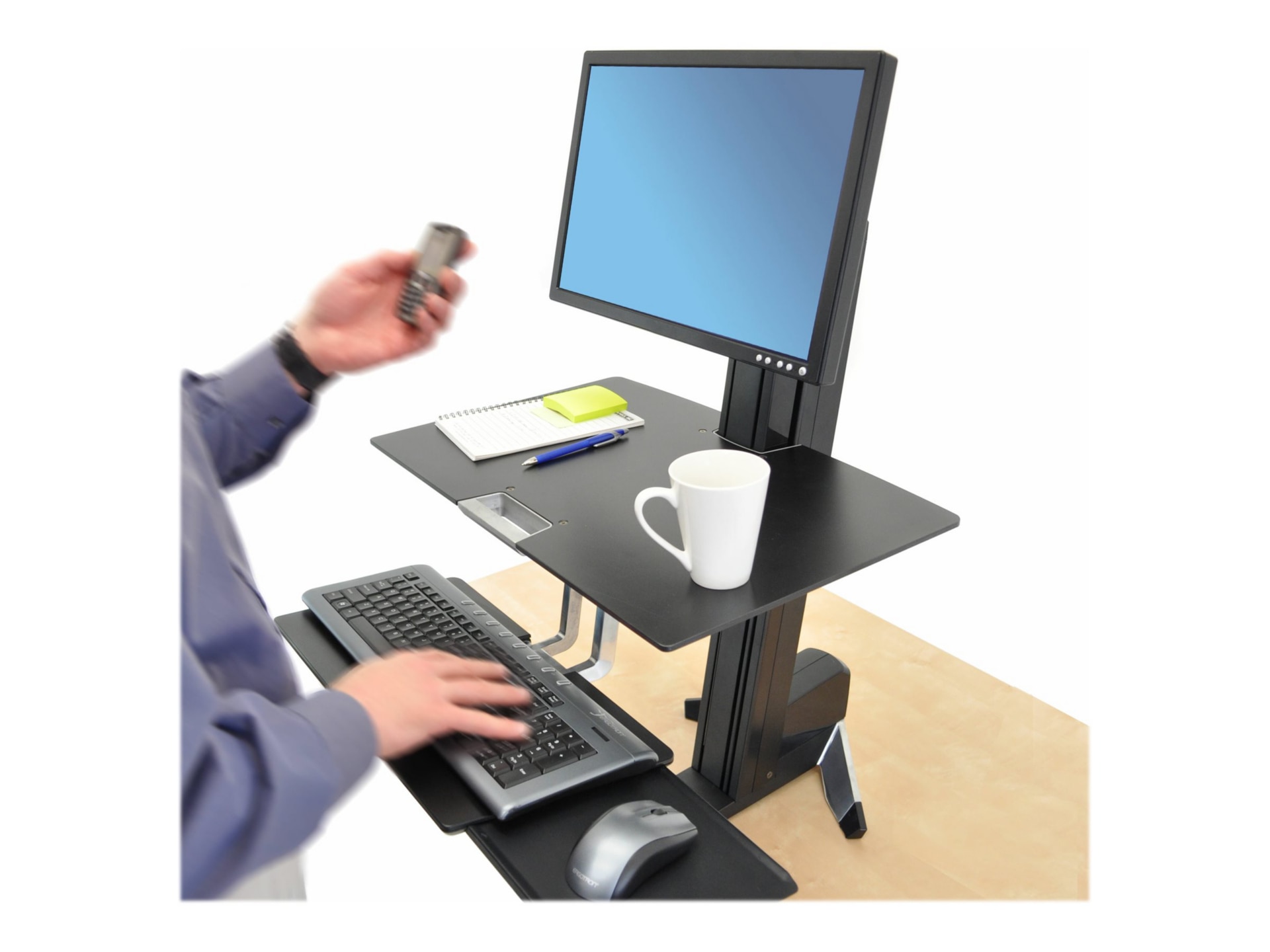 Thumbnail 3 of 4 for Ergotron WorkFit-S Single HD Workstation - standing desk converter - rectangular - black