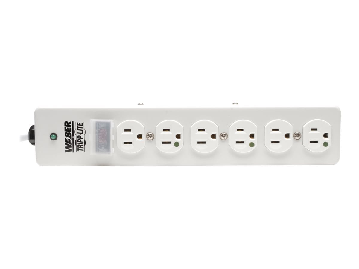 Tripp Lite Surge Protector Power Strip Medical Hospital RT Angle Plug 6 Outlet 10' Cord - surge protector - 1800 Watt