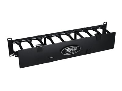 Tripp Lite Rack Enclosure Horizontal Cable Manager Steel w Finger Duct 2URM  - rack cable management duct with cover - 2U