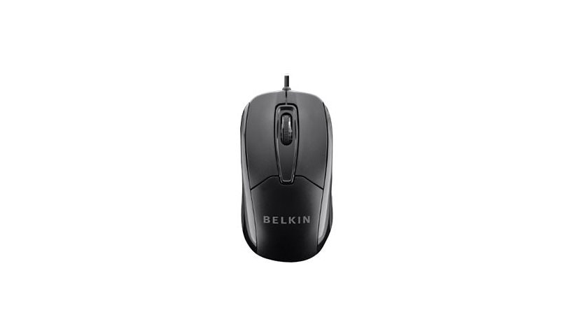Belkin 3-Button Wired USB Ergonomic Mouse - Black