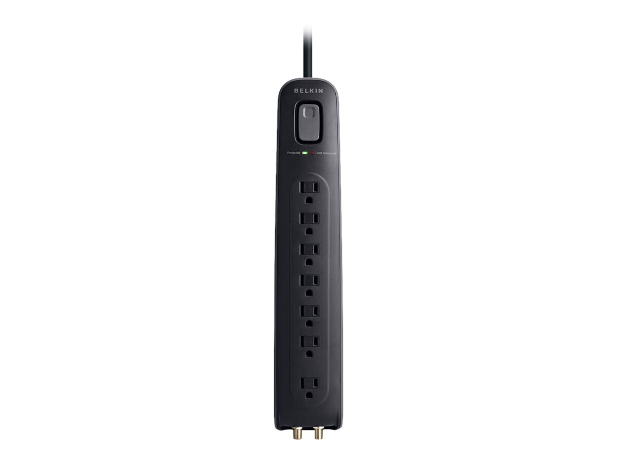 Belkin Ultimate AV Surge Protector & Coaxial Protection (Black) - 4ft Cord