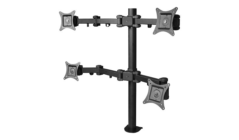 SIIG Articulating Quad Monitor Desk Mount - 13" to 27" mounting kit - full-motion - for flat panel - black