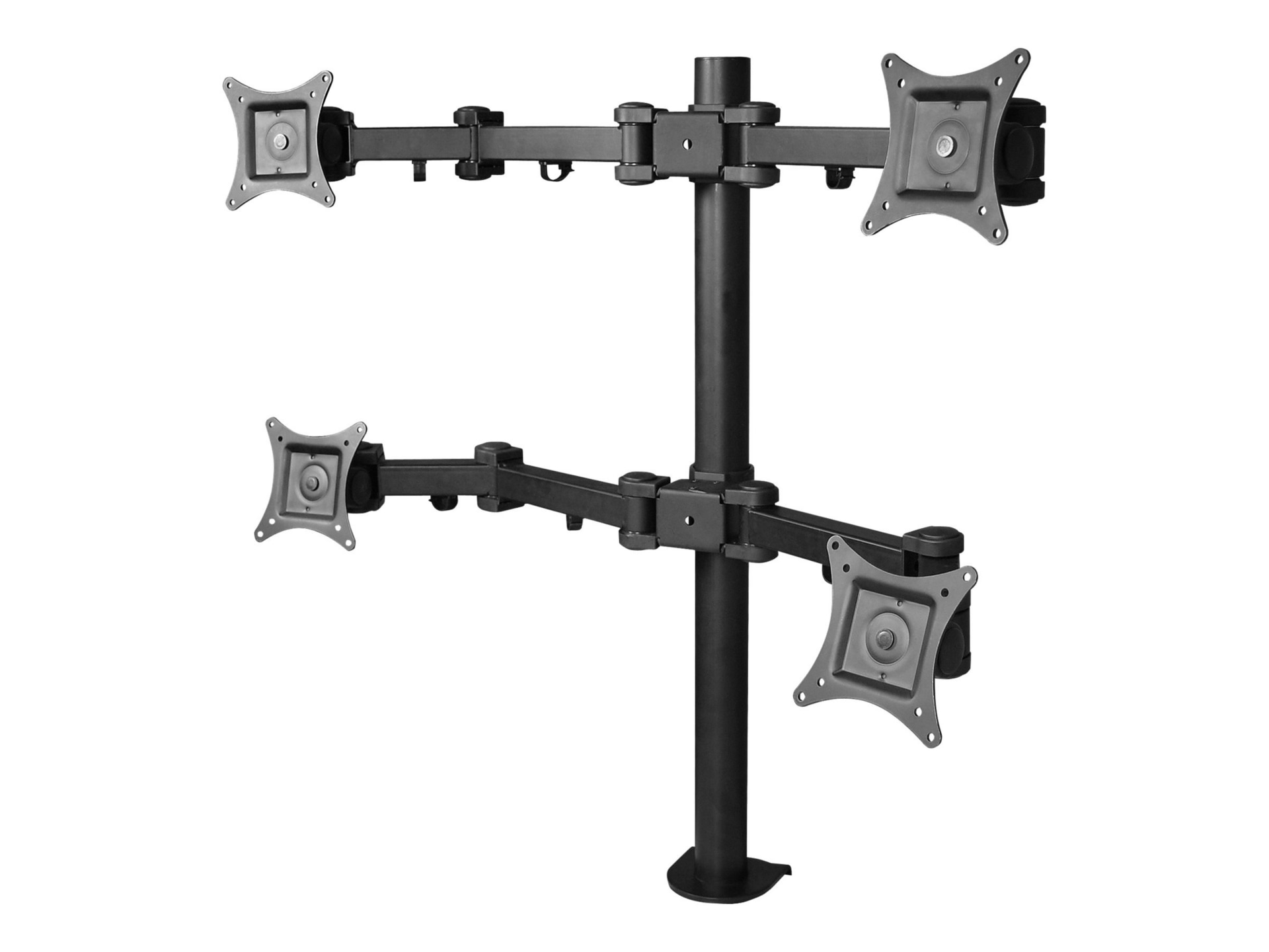 SIIG Articulating Triple Monitor Desk Mount - Fits 13 To 27 Inch Screens, VESA 75/100