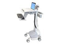 Ergotron StyleView EMR Laptop Cart, SLA Powered - cart - for notebook / keyboard / mouse / scanner - gray, white,