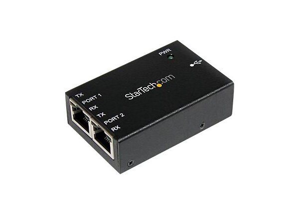 StarTech.com 2 Port Industrial USB to Serial RJ45 Adapter - Wallmount and DIN Rail - serial adapter
