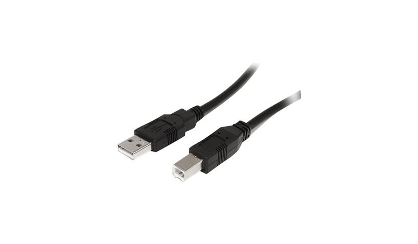 StarTech.com 9 m / 30 ft Active USB A to B Cable - M/M - Black USB 2.0 A to B Cord - Printer Cable - Extension USB Cable