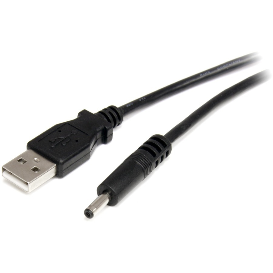 StarTech 3 ft. (0.9 m) USB to Type H Barrel 5V DC Power Cable - USB to 3.4mm Power Cable - 5V DC Type H - Black
