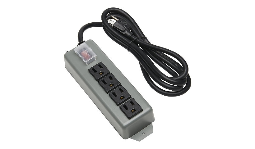 Tripp Lite Waber Industrial Power Strip 4 outlet 6' Cord Locking Switch Cover - power distribution strip