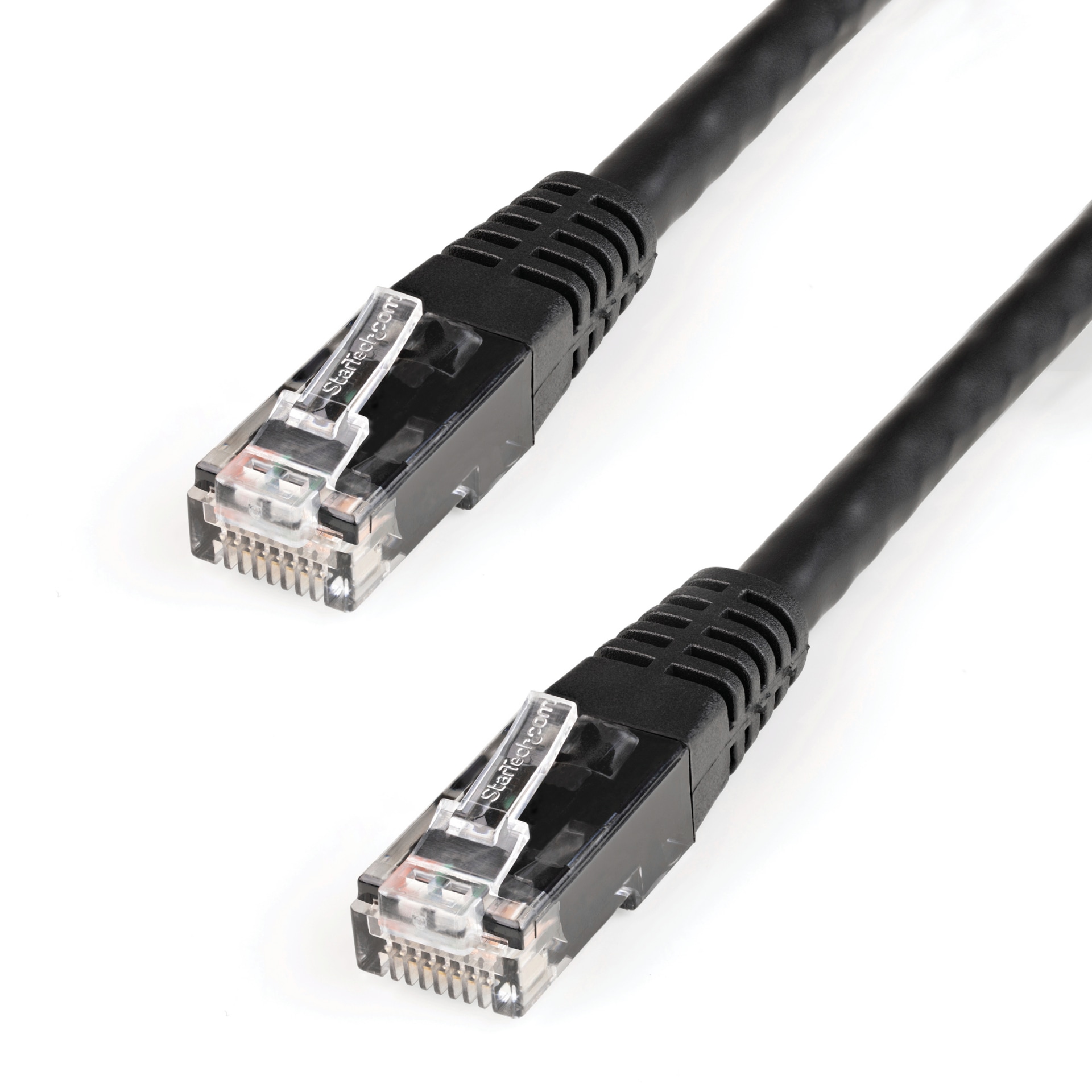 StarTech.com 25ft Black CAT6 Ethernet Cable - Molded CAT6 Patch Cord - PoE+