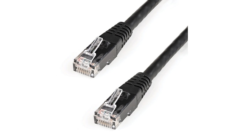StarTech.com 25ft CAT6 Ethernet Cable - Black CAT 6 Gigabit Wire 100W PoE 650MHz Molded Patch Cord