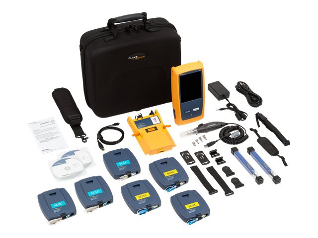 Fluke OptiFiber Pro Quad OTDR Kit with inspection kit. - network tester kit