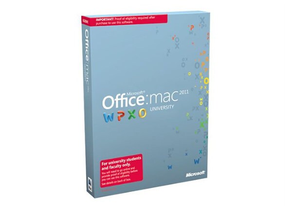 Microsoft Office Mac University 2011 w/SP1 - complete package