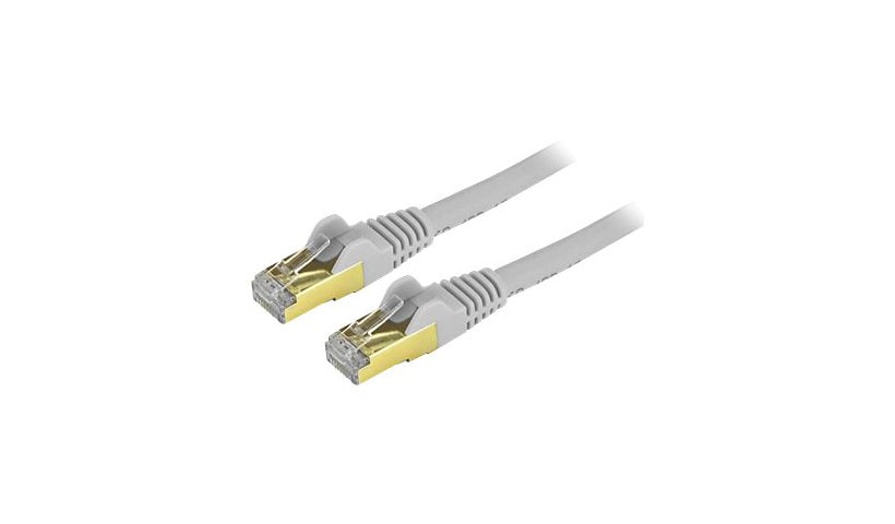 StarTech.com Cat6a Ethernet Cable 1 ft Gray - STP Cat 6a Patch Cable