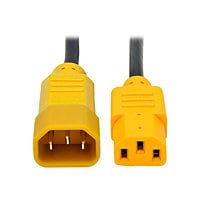 Tripp Lite Computer Power Extension Cord 10A 18AWG C14 C13 Yellow Plug 4'