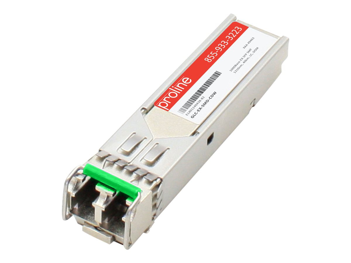 Proline Cisco Glc Ex Smd Compatible 1000base Ex W Dom Smf Sfp 1310nm 40km Glc Ex Smd Cdw Network Adapters Cdw Com